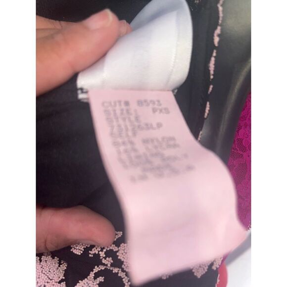 TADASHI pink Beaded Floral Applique Sleeveless Gown VINTAGE 1990s - Picture 5 of 6